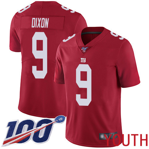 Youth New York Giants 9 Riley Dixon Red Limited Red Inverted Legend 100th Season Football NFL Jersey